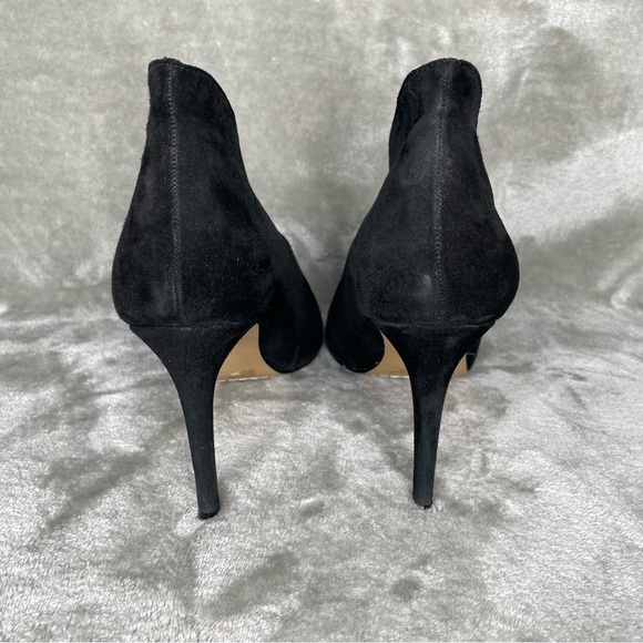 Neiman Marcus Leana Black Kid Suede Pointed Toe Pump Heels Size 9 - Picture 4 of 9